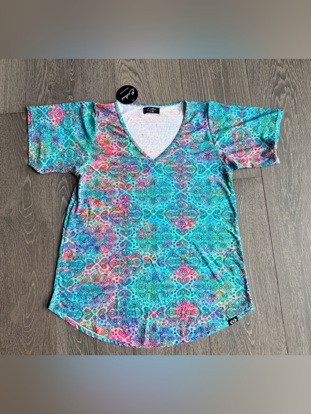 Exotica Mandala Rainbow Basketball Bball Mesh V-Neck Boyfriend Tee
